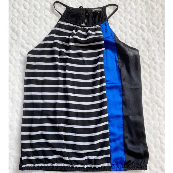 Express Black and Blue Striped Tank Top - Picture 10 of 11